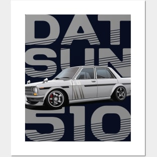 Drive The Classic Car - Datsun 510 (Grey) Posters and Art